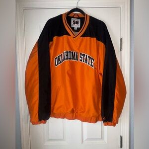 58 Sports Oklahoma State University Embroidered Pullover Side Zip Jacket XL OSU